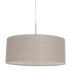 Hanglamp Sparkled Light 9890ST staal met grijs grof linnen kap