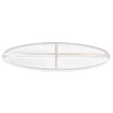 Ovale plafondplaat Mountline I15535S RAL9003 wit 120 x 40 x 3 cm met ophangbeugel