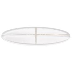 Ovale plafondplaat Mountline I15535S RAL9003 wit 120 x 40 x 3 cm met ophangbeugel