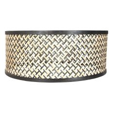 Naturel met zwart bamboe/houten lampenkap K1066BS ⌀50cm met E27 support.