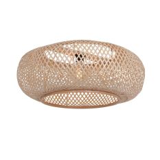 Natural bamboo with wooden lampshade K2000HS Ø60cm with E27 support.