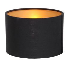 Zwart linnen lampenkap K3333SS ⌀13cm met E14 support.