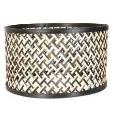 Naturel met zwart bamboe/houten lampenkap K7396BS ⌀30cm met E27 support.