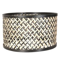 Naturel met zwart bamboe/houten lampenkap K7396BS ⌀30cm met E27 support.