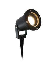 Grondspot Nova 1502ZW - zwarte buitenlamp met stekker en grondpen