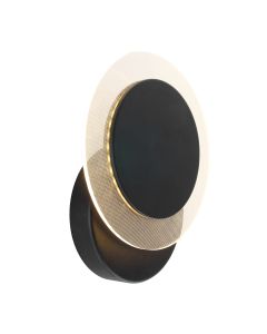 Wandlamp Lido 2564ZW zwarte LED lamp Ø17 cm draaibaar