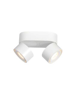 Witte 2 lichts spot Fez 2674W dimbaar draaibaar en kantelbaar