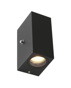 Buitenlamp Logan 2721ZW - zwarte sensorlamp met up-down licht