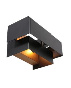 Wandlamp Muro 3368ZW zwart-gouden 2-lichts G9 wandlamp