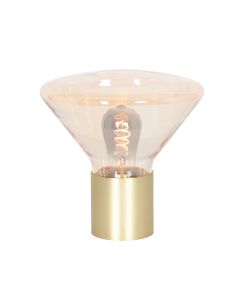 Tafellamp Ambiance 3401ME – messing lamp met amber glas
