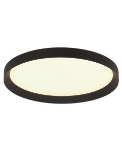 Plafondlamp Flady 3686ZW zwarte LED lamp Ø50 cm met uplight