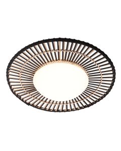 Zwart / bamboe plafondlamp Aura Ø50 cm 3866ZW met 4 standen functie