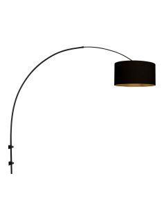 Boog wandlamp Sparkled Light 3967ZW zwart met zwart linnen kap
