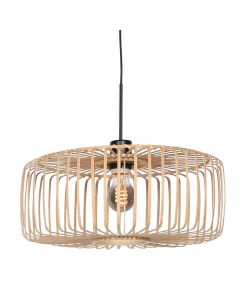 Hanglamp Breeza-Beach 4184ZW zwart met bamboe kap Ø60 cm