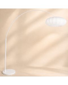 Booglamp Luma Nola 4185W wit met witte zijden kap