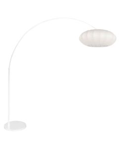 Witte vloerlamp Sparkled Light 4185W met wit zijde plat-ronde lampenkap