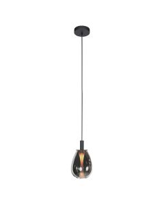 Glimsy 4200ZW Hanglamp – Zwart Glas Ø14,5 cm
