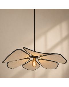 Hanglamp LumaFlora 4368CR – linnen designlamp met bladenvorm