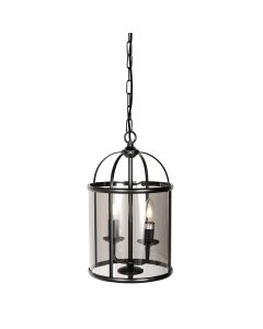 Hanglamp Pimpernel 5971ZW zwart met rookglas Ø23 cm