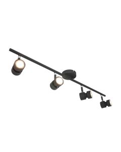 Spot Natasja 7904ZW zwarte 4-lichts spot met dimbaar GU10 licht