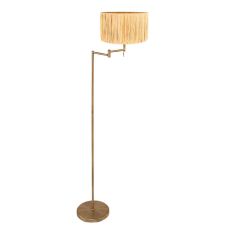 Bronze-colored floor lamp Bella 3870BR with beige yellow grass shade