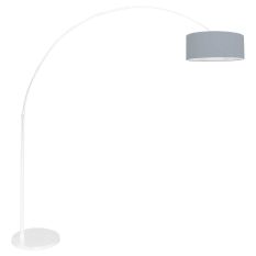 Weiße Stehleuchte / Bogenleuchte Sparkled Light 3928W mit blauem Leinenschirm