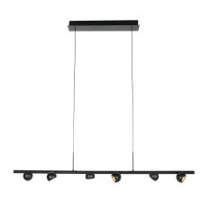 Zwarte hanglamp Marcadore 120cm breed 6 lichts