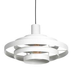 Witte Hanglamp Halo Cirque 4217W – Elegant Lichtspel met Stijlvolle Metalen Ringen