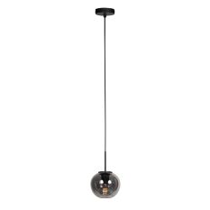 HaloSwap 4291ZW – Zwarte hanglamp met stijlvol smoke-kleurig glas