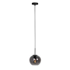 HaloSwap 4292ZW – Zwarte hanglamp met bolvormig smoke glas van Ø20 cm