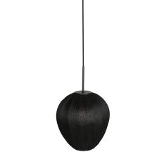 HaloSwap 4297ZW – Zwarte hanglamp met lichtdoorlatende linnen kap (Ø 25 cm)