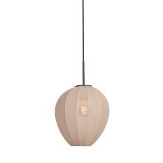 HaloSwap 4298ZW – Zwarte hanglamp met lichtdoorlatende linnen kap van Ø25 cm