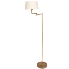 Bronskleurige vloerlamp Bella 5894BR met crème kleurige linnen kap