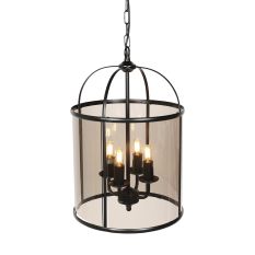 Suspension Pimpernel 5972ZW Noire Ø25 cm – Lanterne classique avec 4 lumières