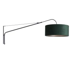 Zwarte wandlamp Elegant Classy 8133ZW met groen velours kap