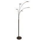 5-lichts vloerlamp Synna 1327CA – Cacao kleurige LED booglamp met dimfunctie
