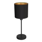 Tafellamp Noor 1563ZW Zwart met goud en een E27 fitting