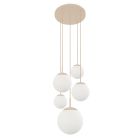 Hanglamp Bollique 2730CR crème 5 lichts designlamp met mat wit glas