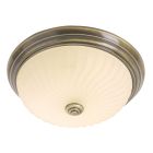 Plafondlamp Belleron 2779BR brons met gegolfd glas Ø30,5 cm