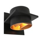 Wandlamp Muro 3366ZW zwart G9 LED lamp met goudkleurige binnenkant 