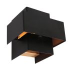 Wandlamp Muro 3367ZW zwart-gouden G9 wandlamp met karakter
