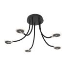 Plafondlamp Turound 3375ZW – zwarte lamp met glas en LED