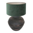 Table lamp Lyons 3473ZW Black with green velvet shade