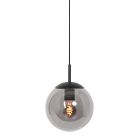 Hanglamp Bollique 3496ZW zwarte lamp met smoke glas Ø20 cm