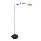 Lampadaire noir rechargeable et dimmable avec bras latéral et couleur de lumière réglable – Idéal pour tout intérieur moderne