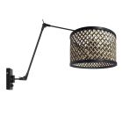 Wandlamp Prestige Chic 3794ZW met bamboe kap naturel/zwart