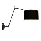 Wandlamp Prestige Chic 3986ZW met zwart linnen kap