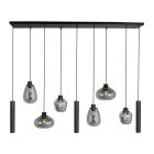 Hanglamp Reflexion 3796ZW zwarte 9 lichts lamp met smoke glas