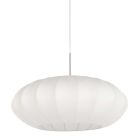 Hanglamp Luma Nola 3808ST staal met witte zijden kap