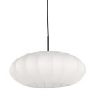 Hanglamp Luma Nola 3809ZW zwart met witte zijden kap